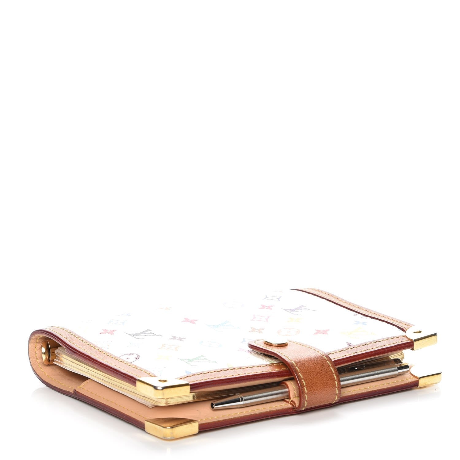 Louis Vuitton Monogram Multicolor Small Ring Agenda Cover White 4 of 10