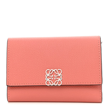 Loewe Pebble Grain Calfskin Anagram Small Vertical Wallet Pink Tulip 1 of 9