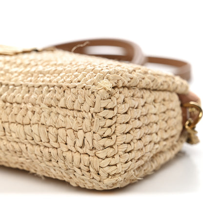 Saint Laurent Raffia Calfskin Gaby Crossbody Bag Natural Brick 10 of 11