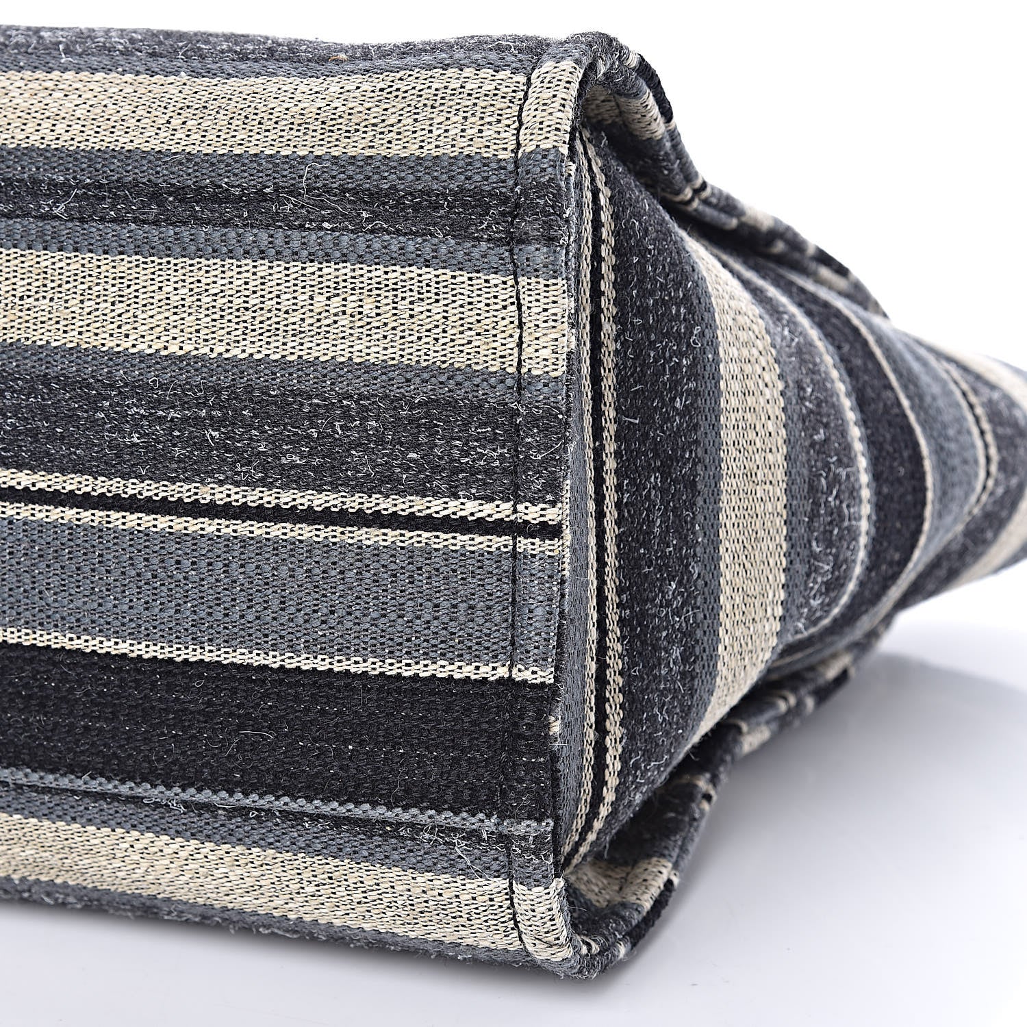 Chanel Striped Canvas Medium Deauville Tote Black 9 of 9