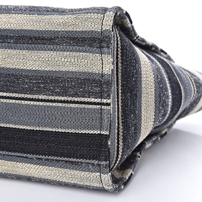 Chanel Striped Canvas Medium Deauville Tote Black 9 of 9