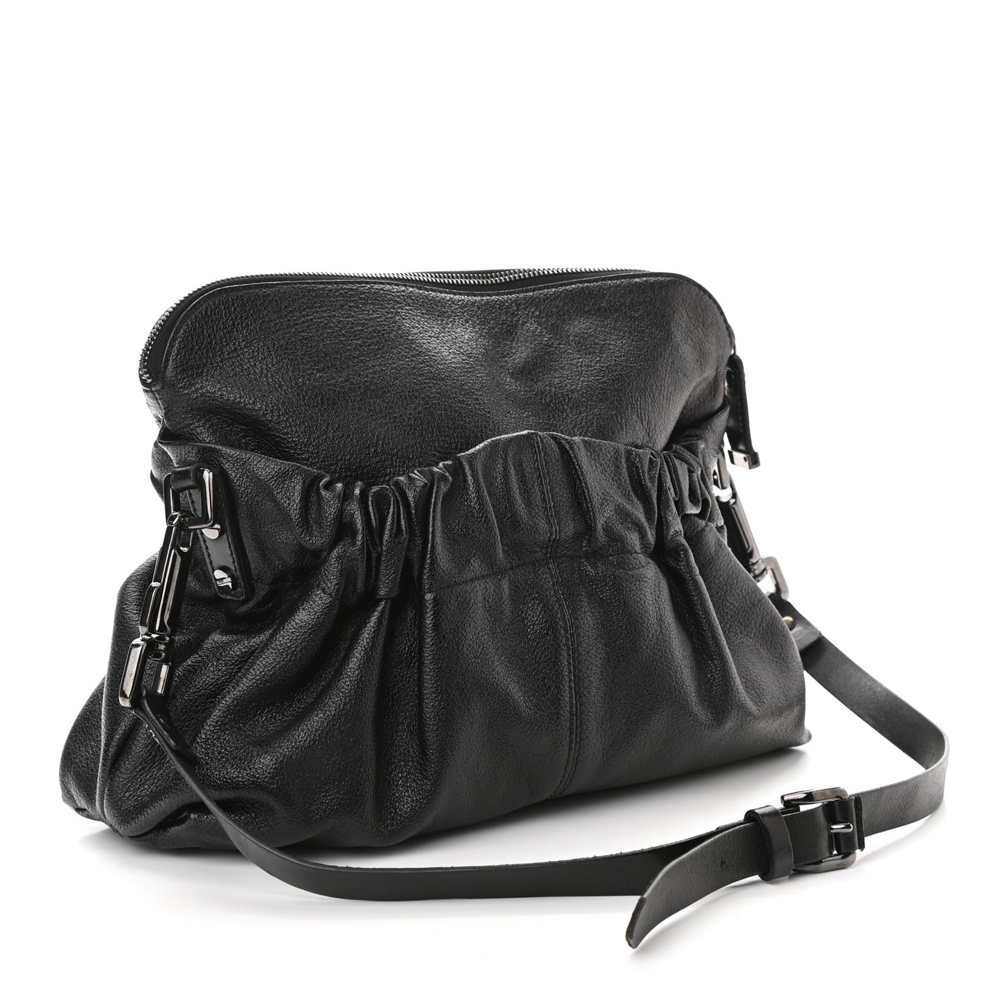 Calfskin Drawstring Tote Black