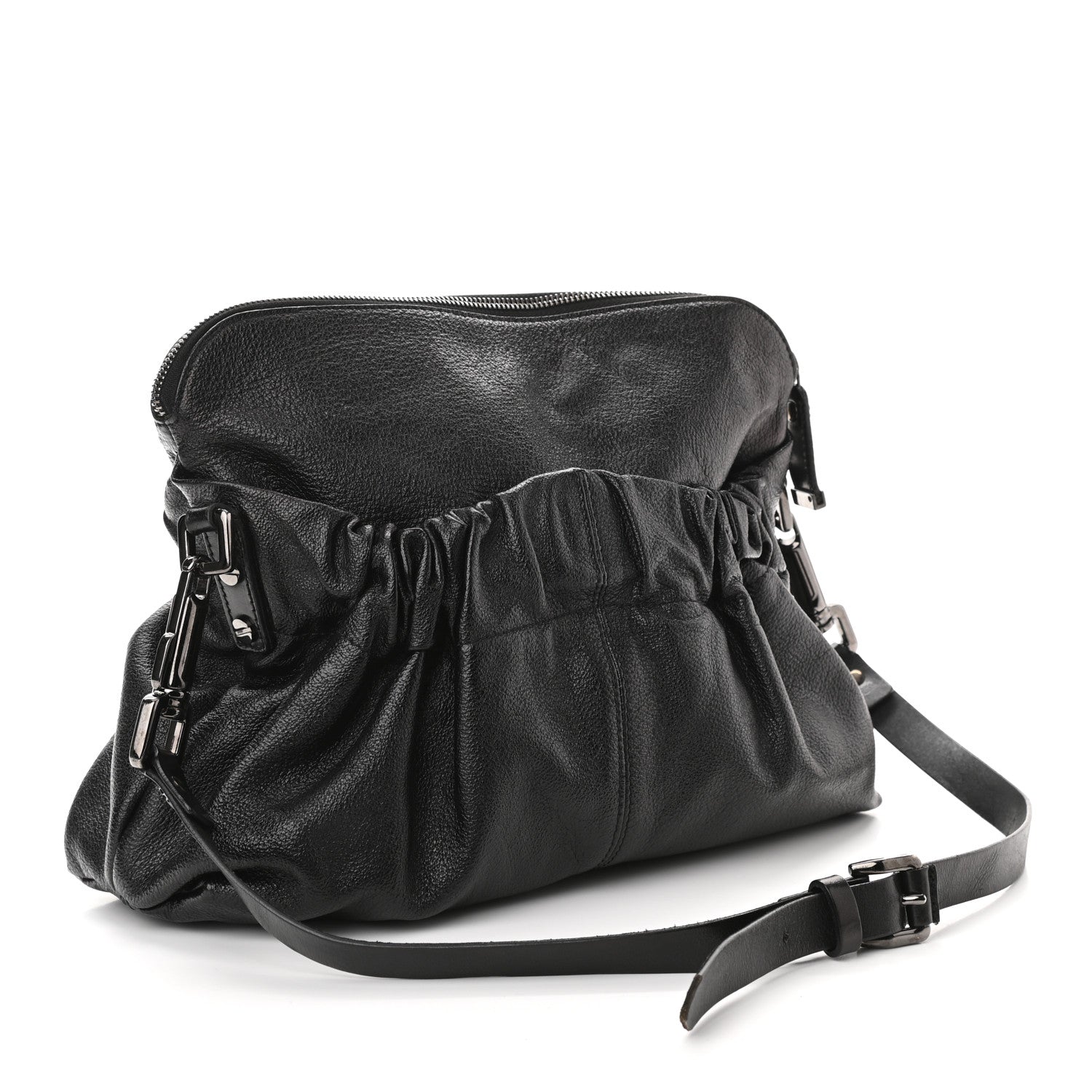 Burberry Calfskin Drawstring Tote Black 3 of 12
