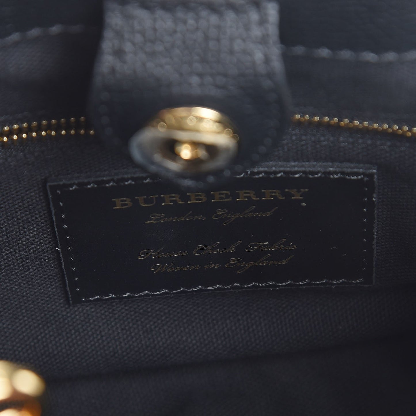 Grainy Calfskin House Check Baby Banner Tote Black
