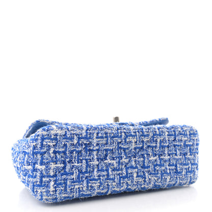 Chanel Tweed Quilted Mini Rectangular Flap Blue White 4 of 12