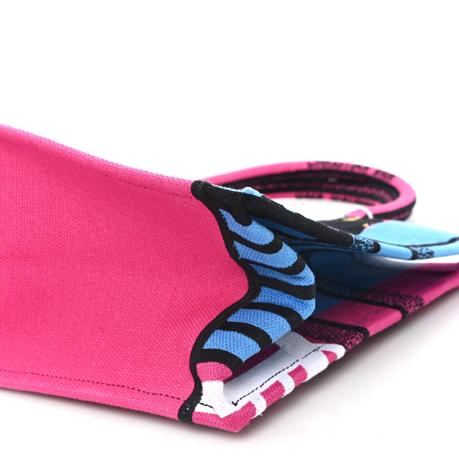 Christian Dior Canvas Embroidered Medium Jungle Pop Book Tote Fuchsia Multicolor 10 of 11