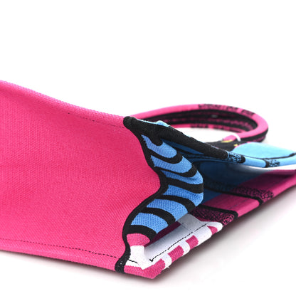 Christian Dior Canvas Embroidered Medium Jungle Pop Book Tote Fuchsia Multicolor 10 of 11