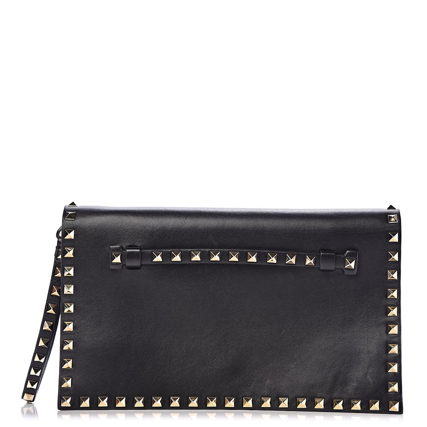 Nappa Rockstud Wristlet Clutch Black