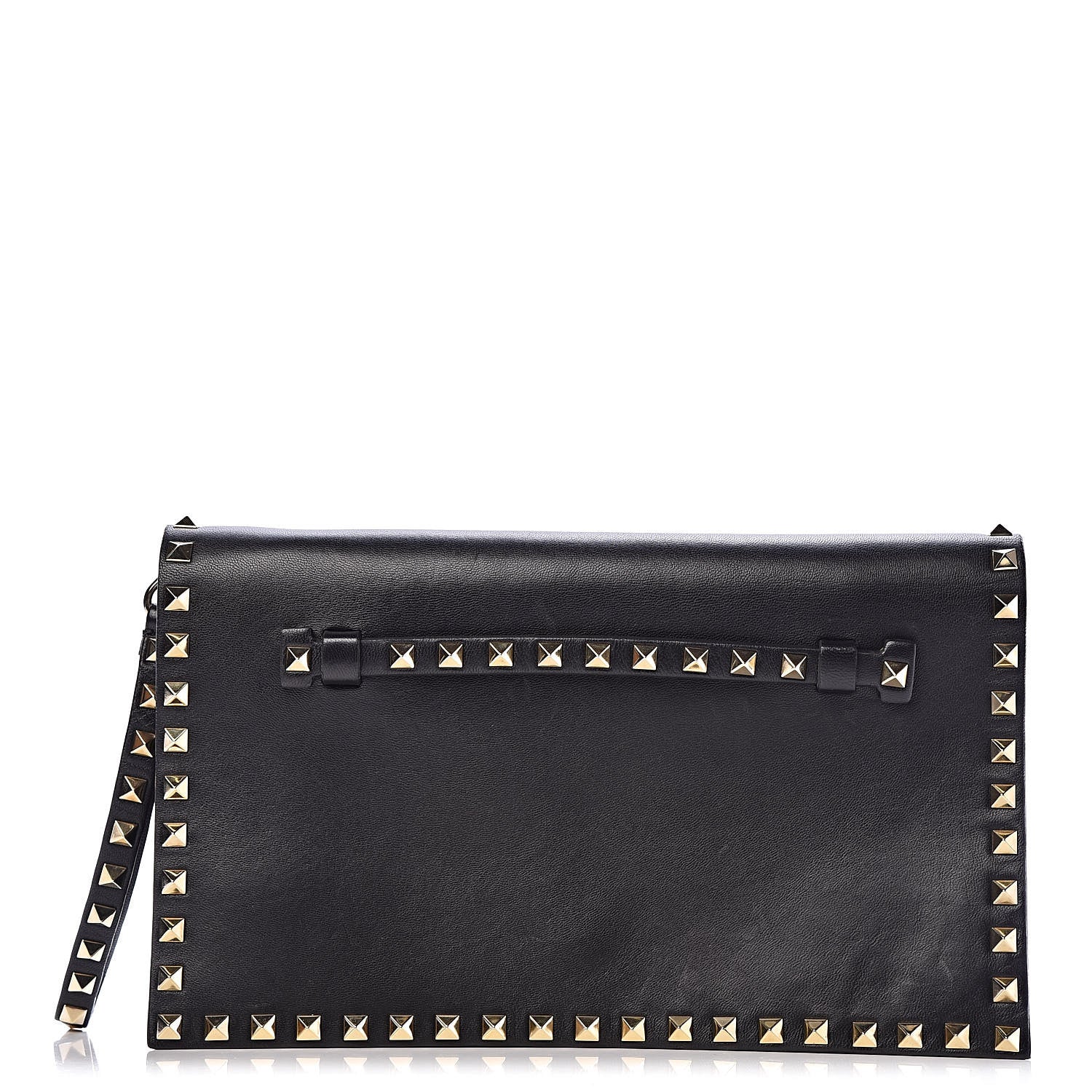 Valentino Garavani Nappa Rockstud Wristlet Clutch Black 1 of 11