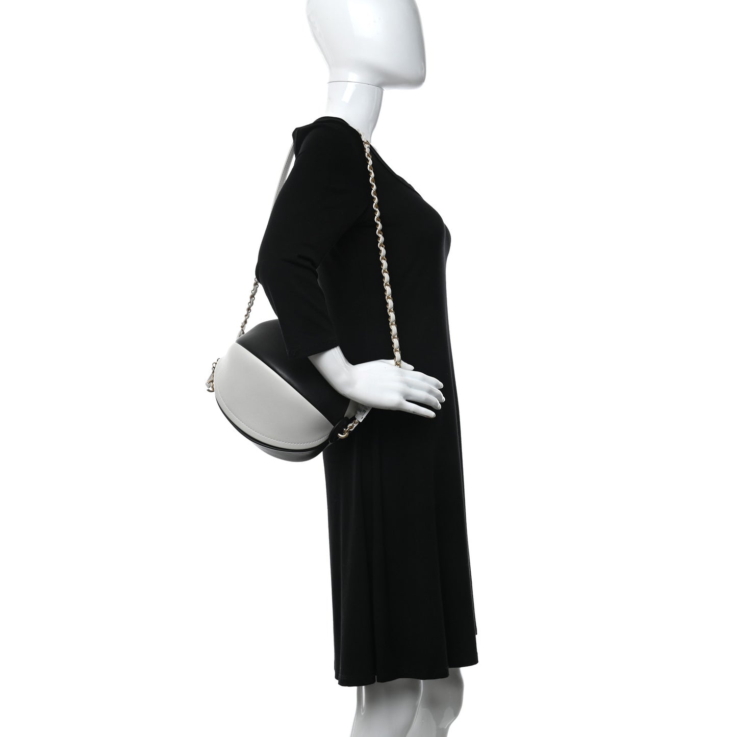 Calfskin Coco Beach Ball Bag White Black