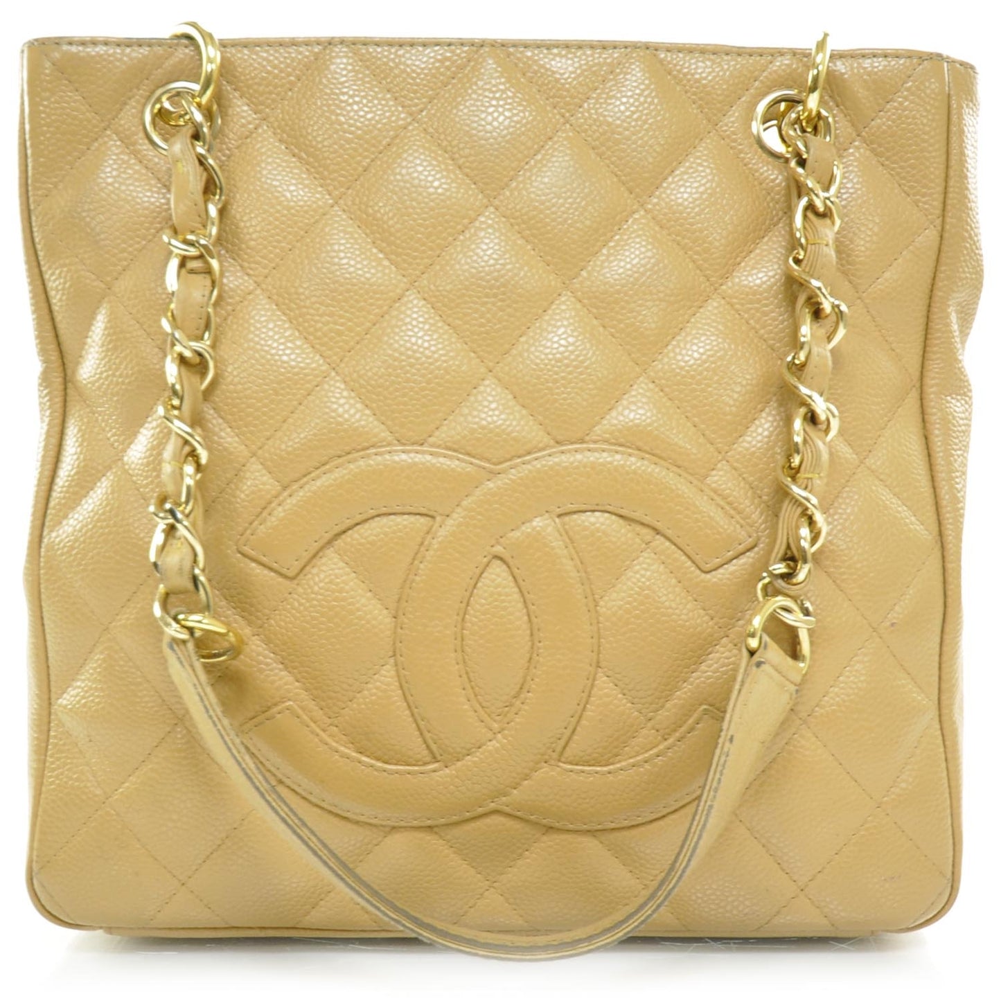Caviar Petit Shopping Tote PST Beige
