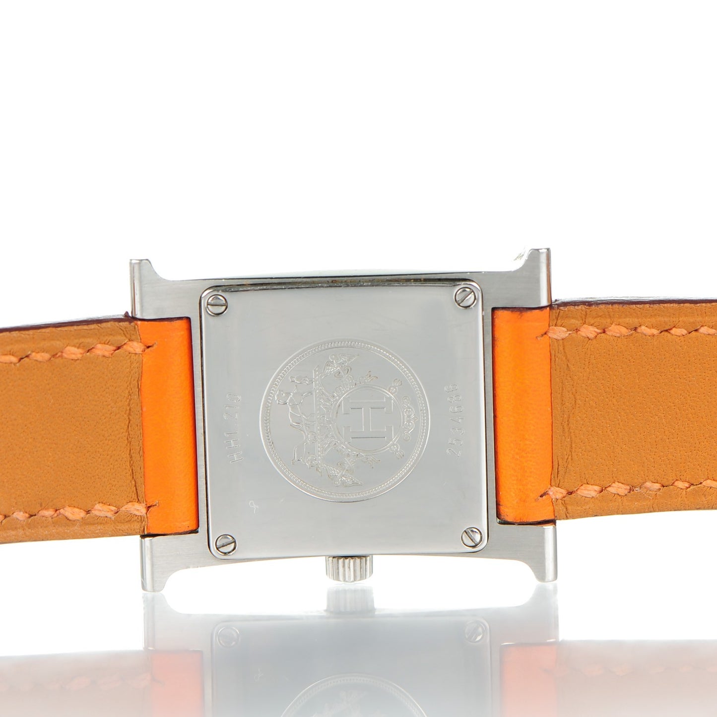 Stainless Steel Swift 21mm Heure H Hour Quartz Watch Orange