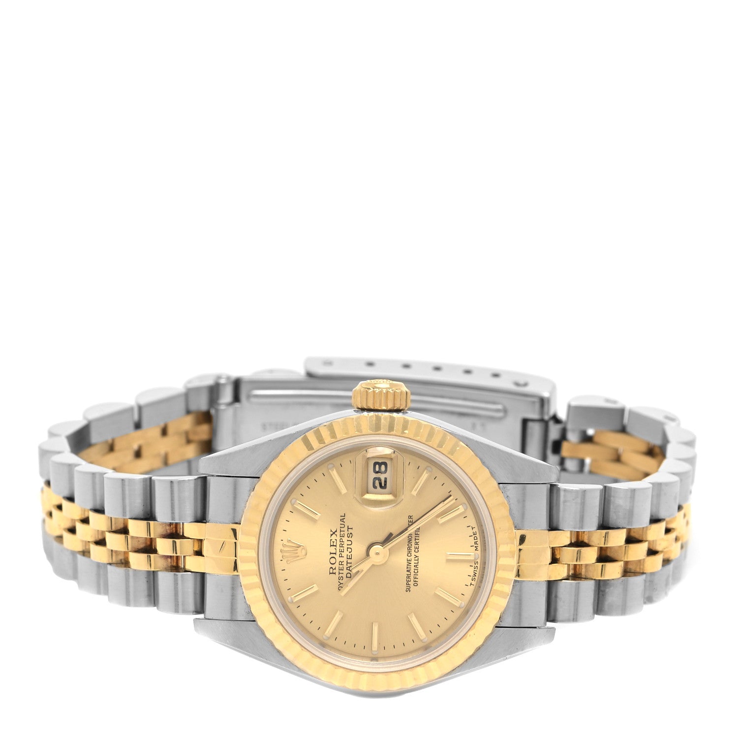 Rolex Stainless Steel 18K Yellow Gold 26mm Oyster Perpetual Datejust Watch Champagne 79173 2 of 4