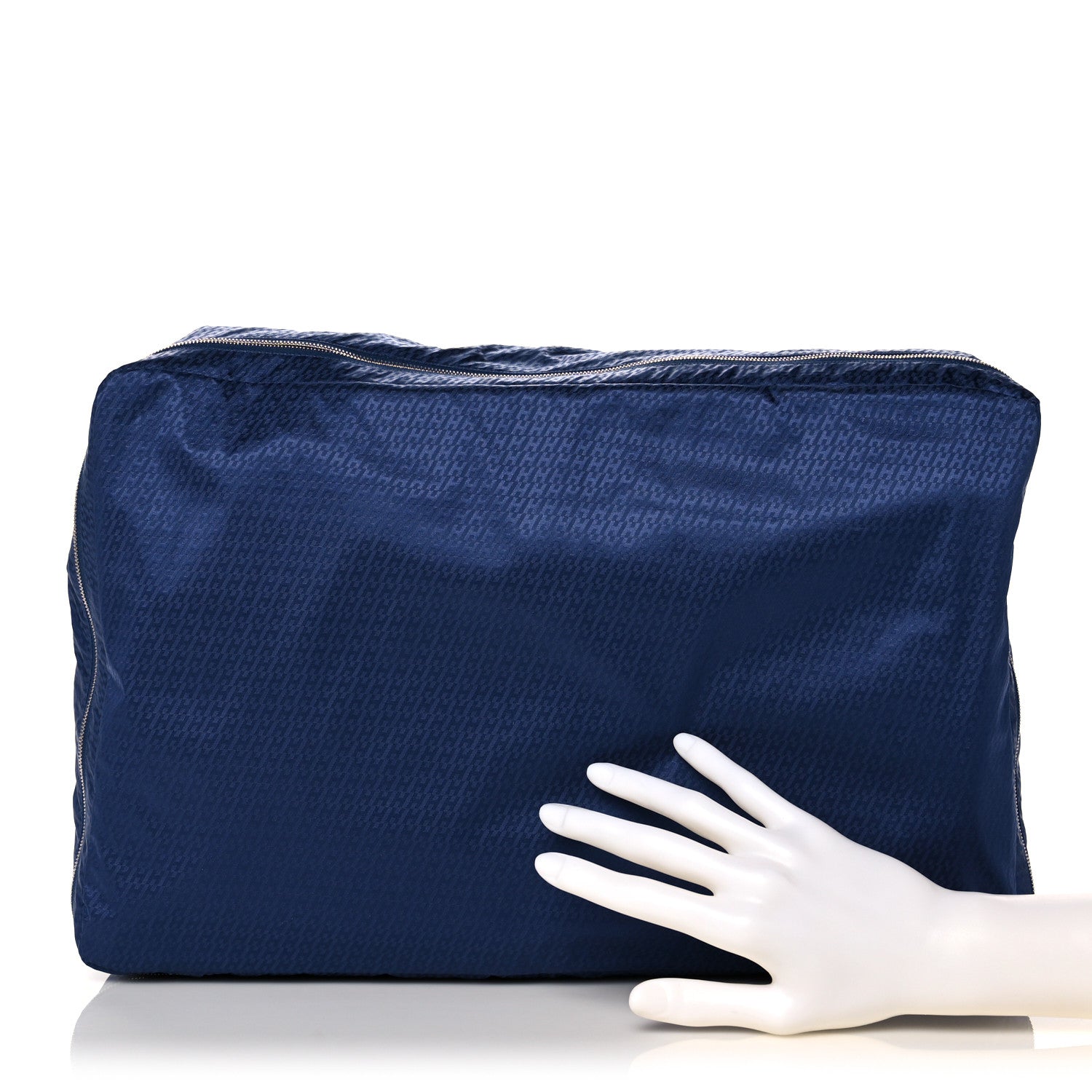 Hermes Technical Silk H en Bias Travelsilk Cube MM Bleu Saphir Fauve 2 of 10