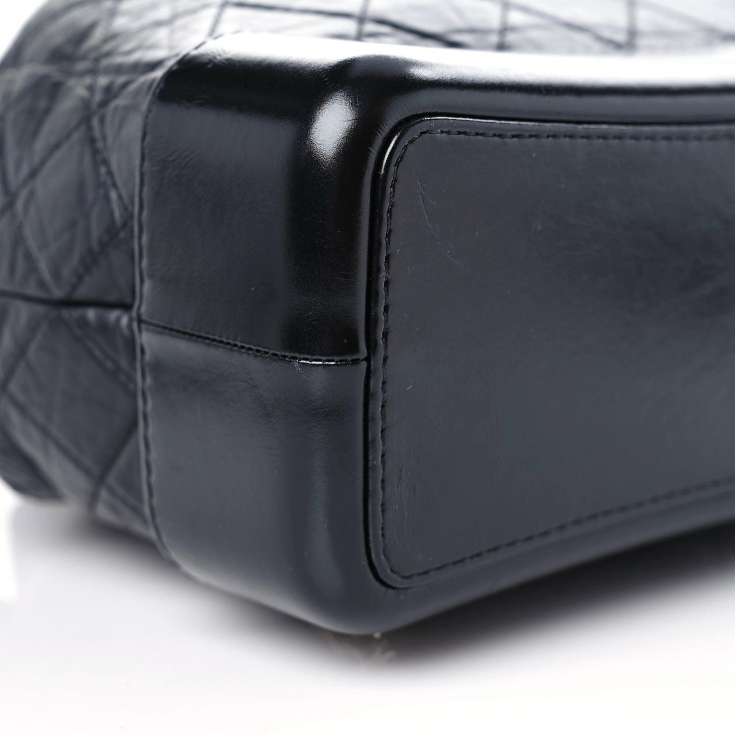 Aged Calfskin Quilted Gabrielle Backpack Black