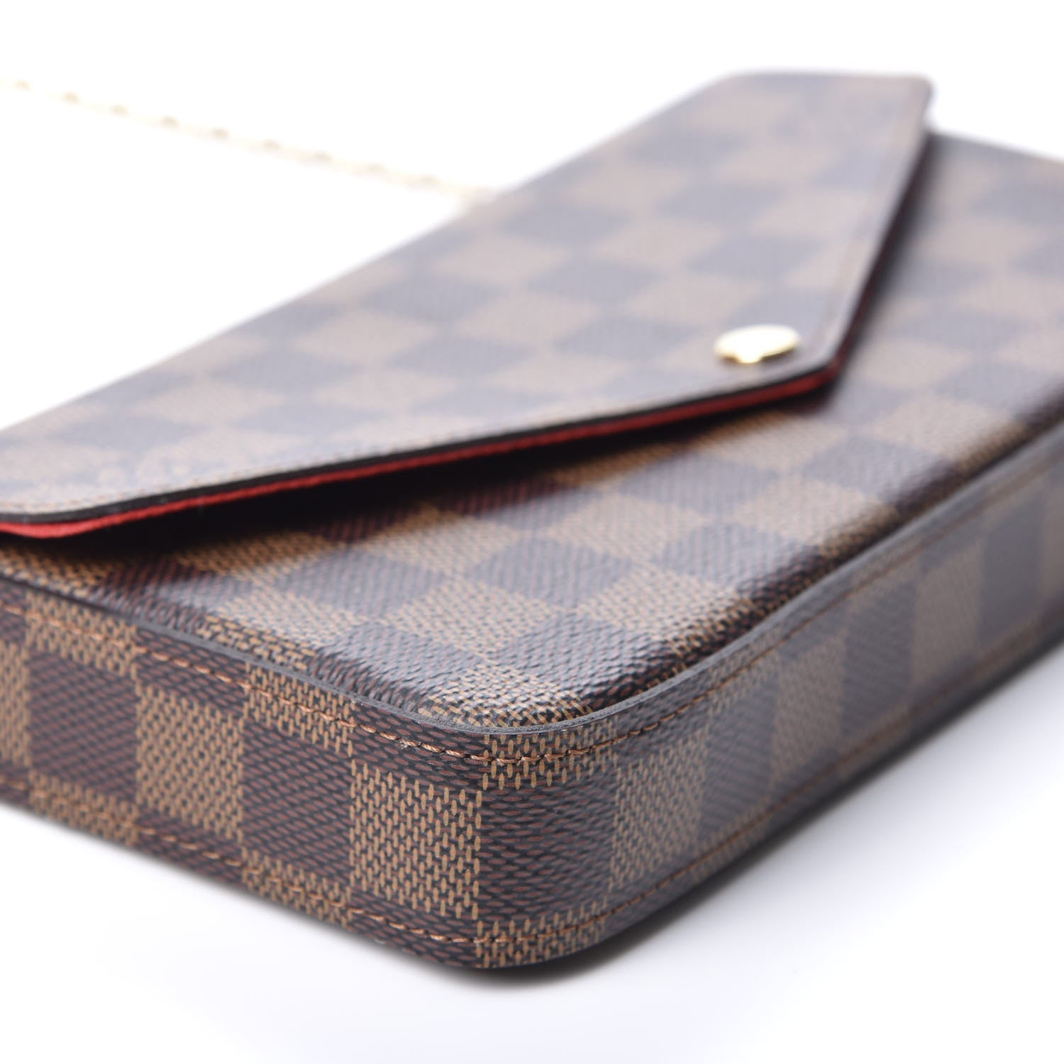 Louis Vuitton Damier Ebene Pochette Felicie Chain Wallet 5 of 12