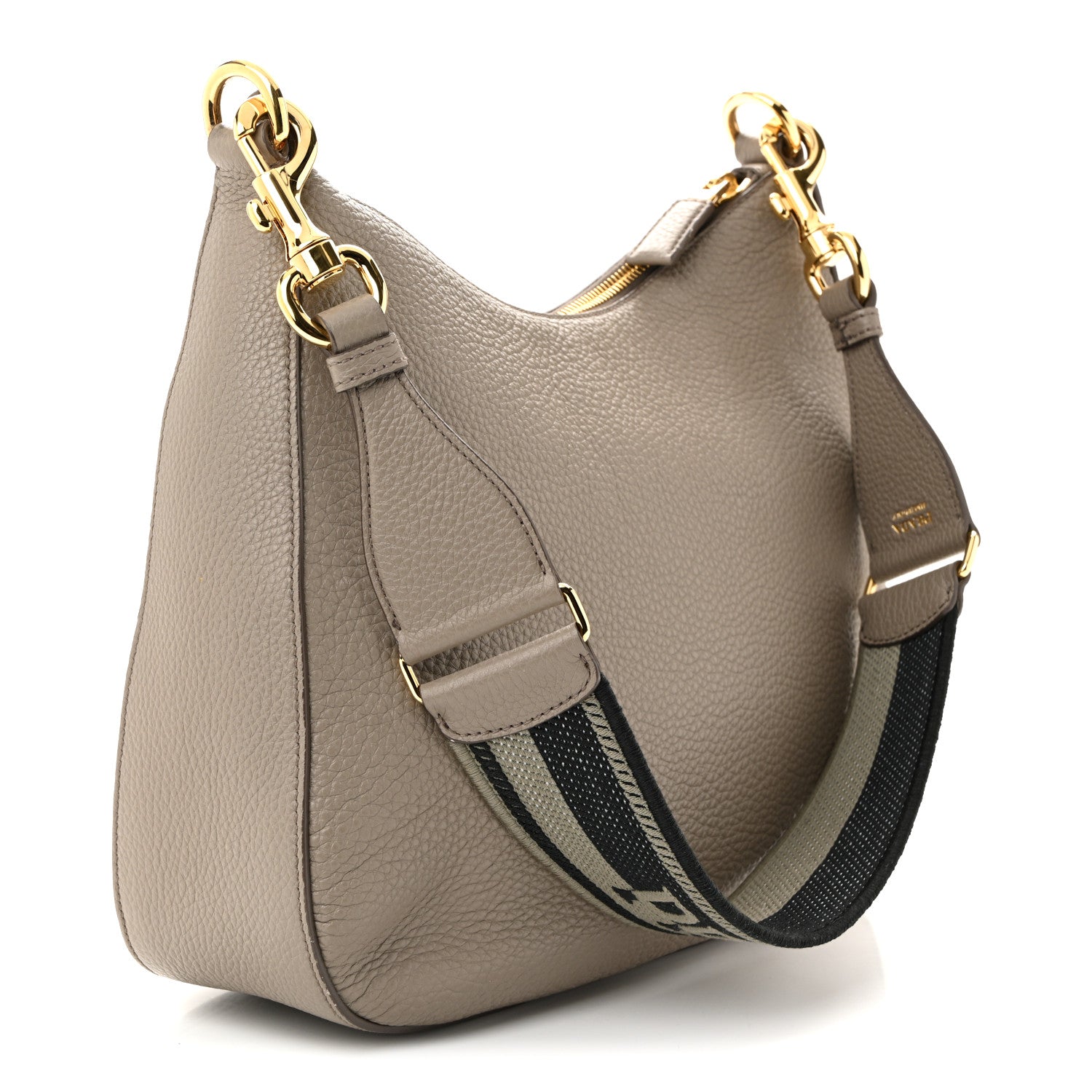 Prada Vitello Daino Soft Large Zippered Messenger Hobo Argilla 3 of 10