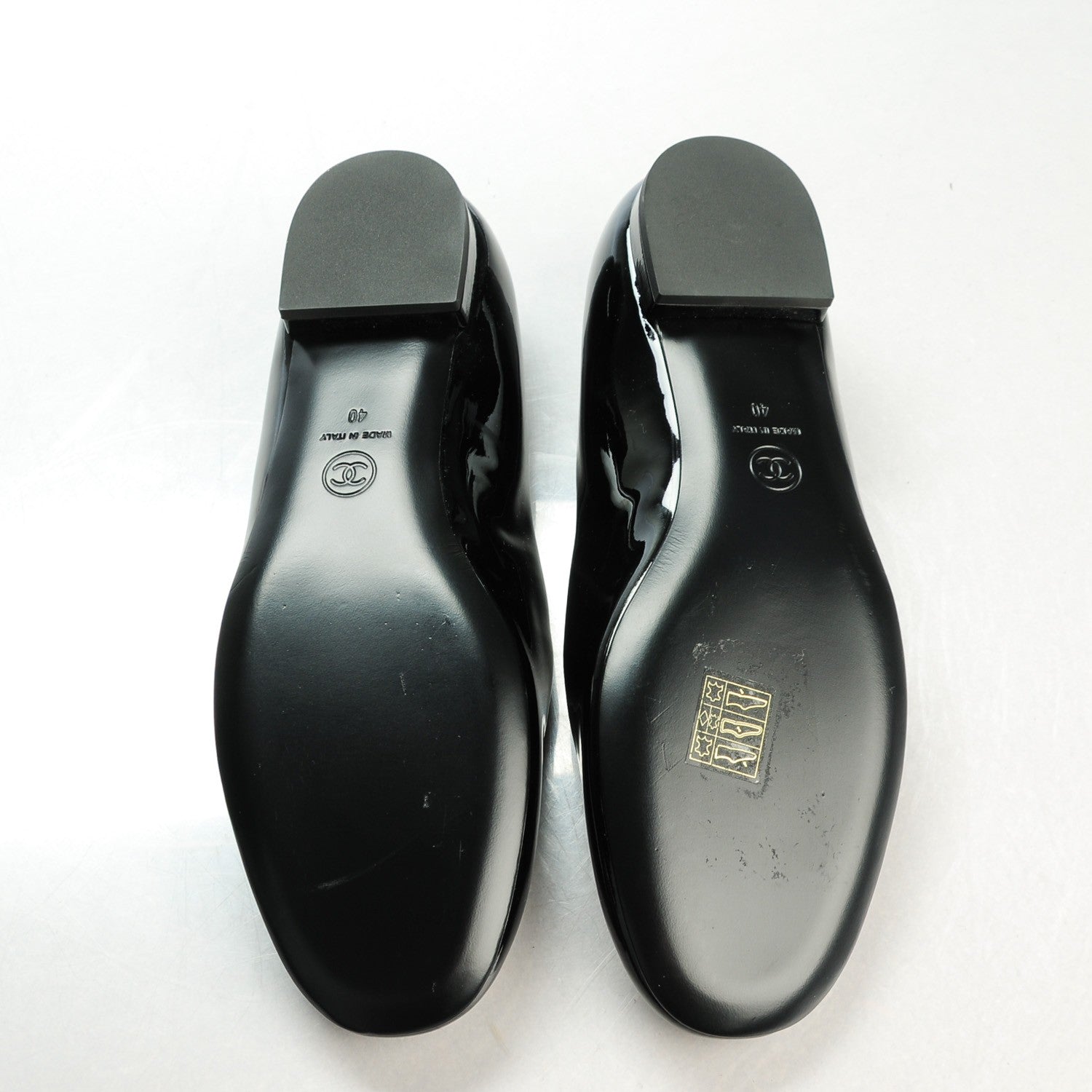 Chanel Patent Calfskin Mary Jane Ballerina Flats 40 Black 6 of 9