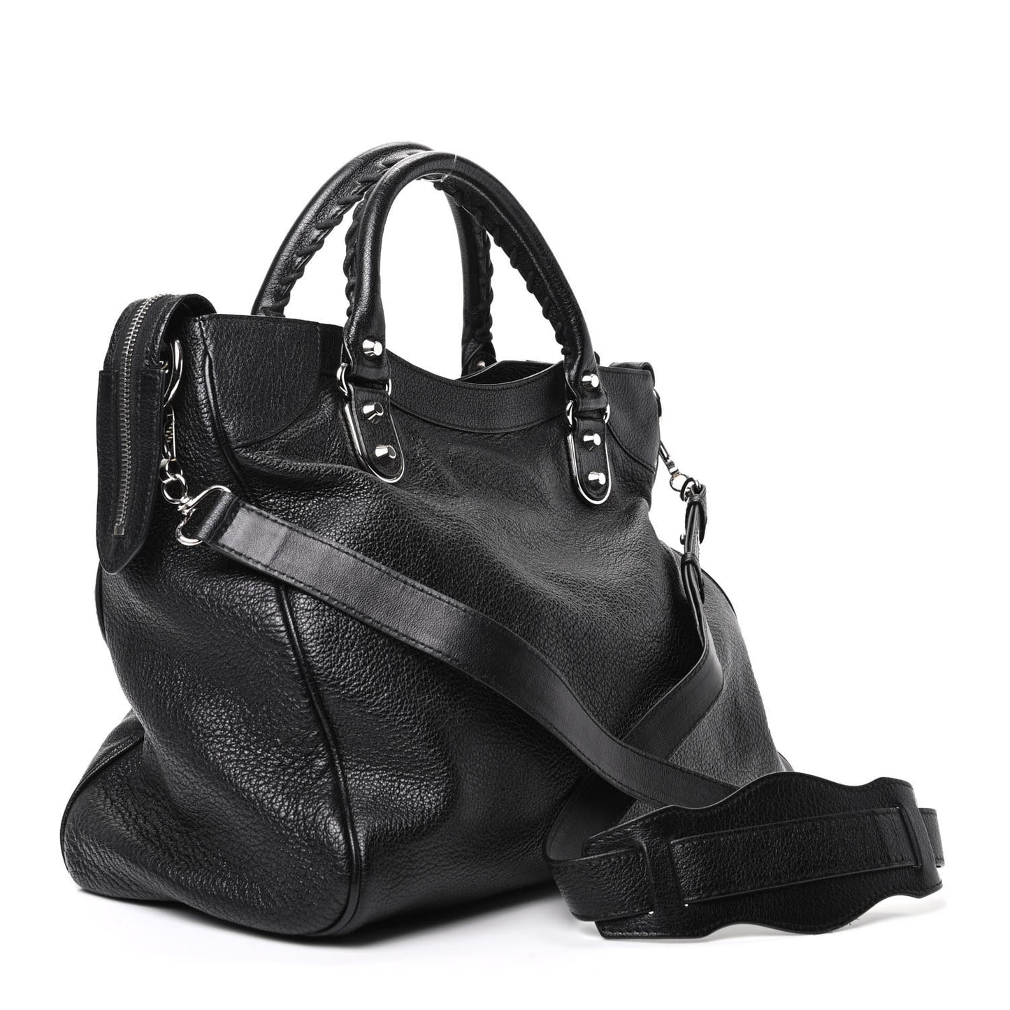 Chevre Silver Metallic Edge Hardware Velo Black