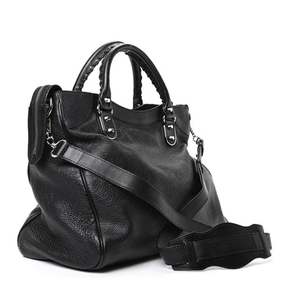 Balenciaga Chevre Silver Metallic Edge Hardware Velo Black 4 of 10