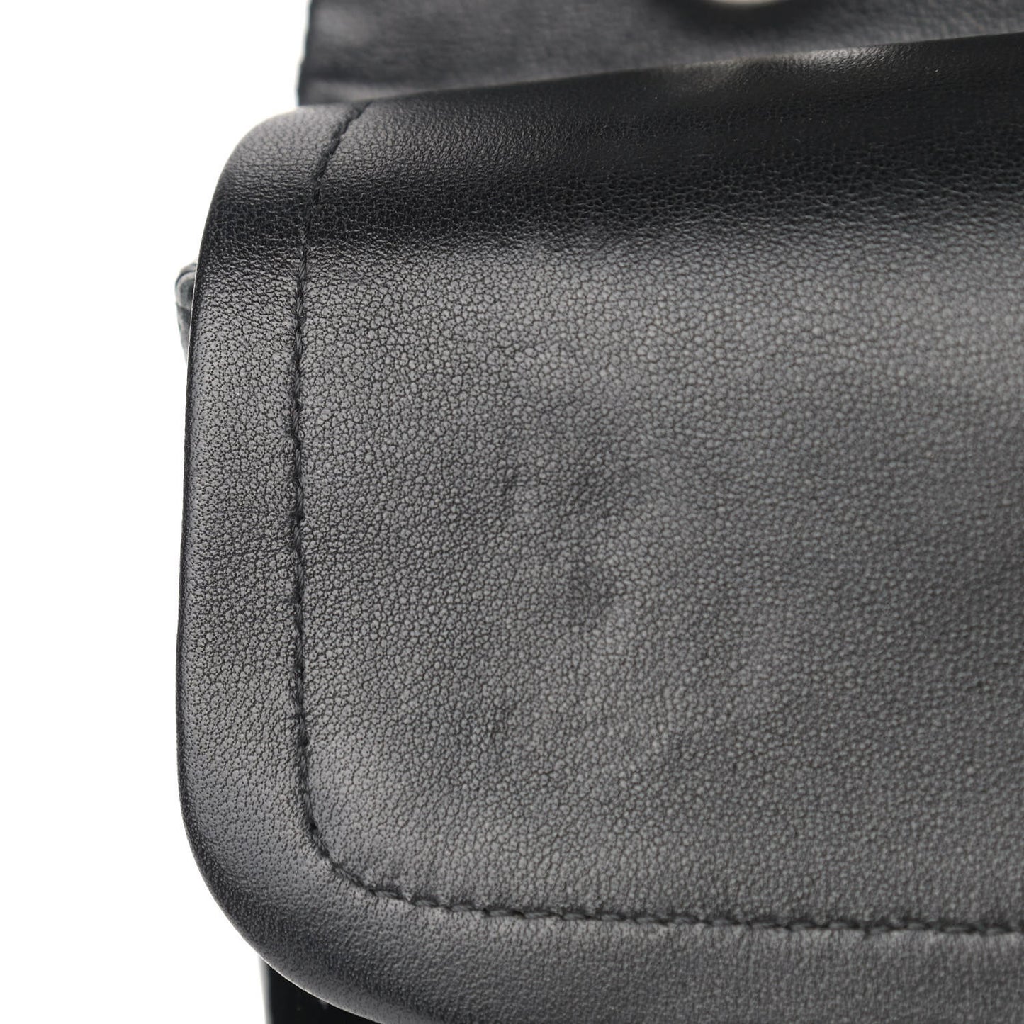 Patent Quilted Medium Double Flap Black