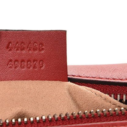 Gucci Calfskin Matelasse Mini GG Marmont Wrist Wallet Hibiscus Red 6 of 8