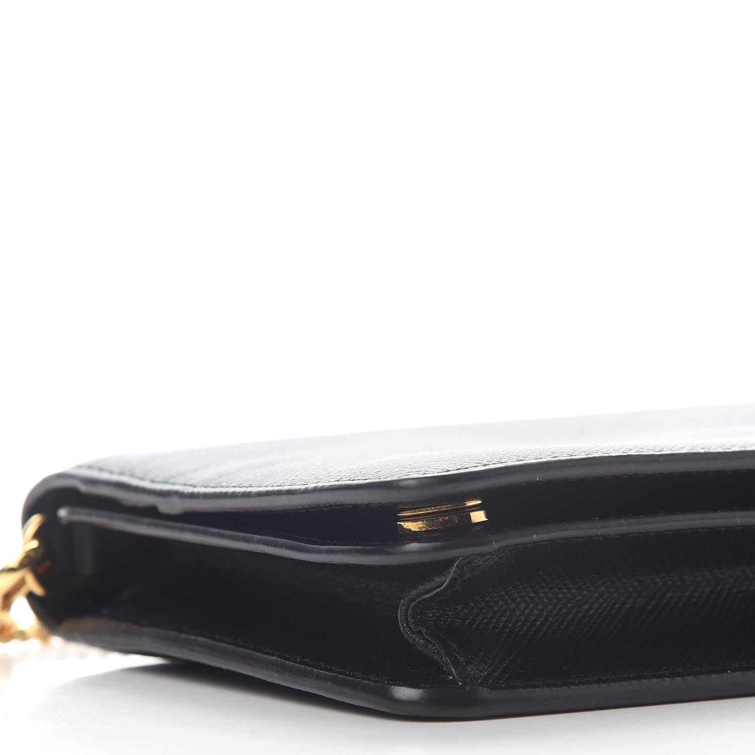 Prada Saffiano Metal Oro Mini Bag Black 7 of 8