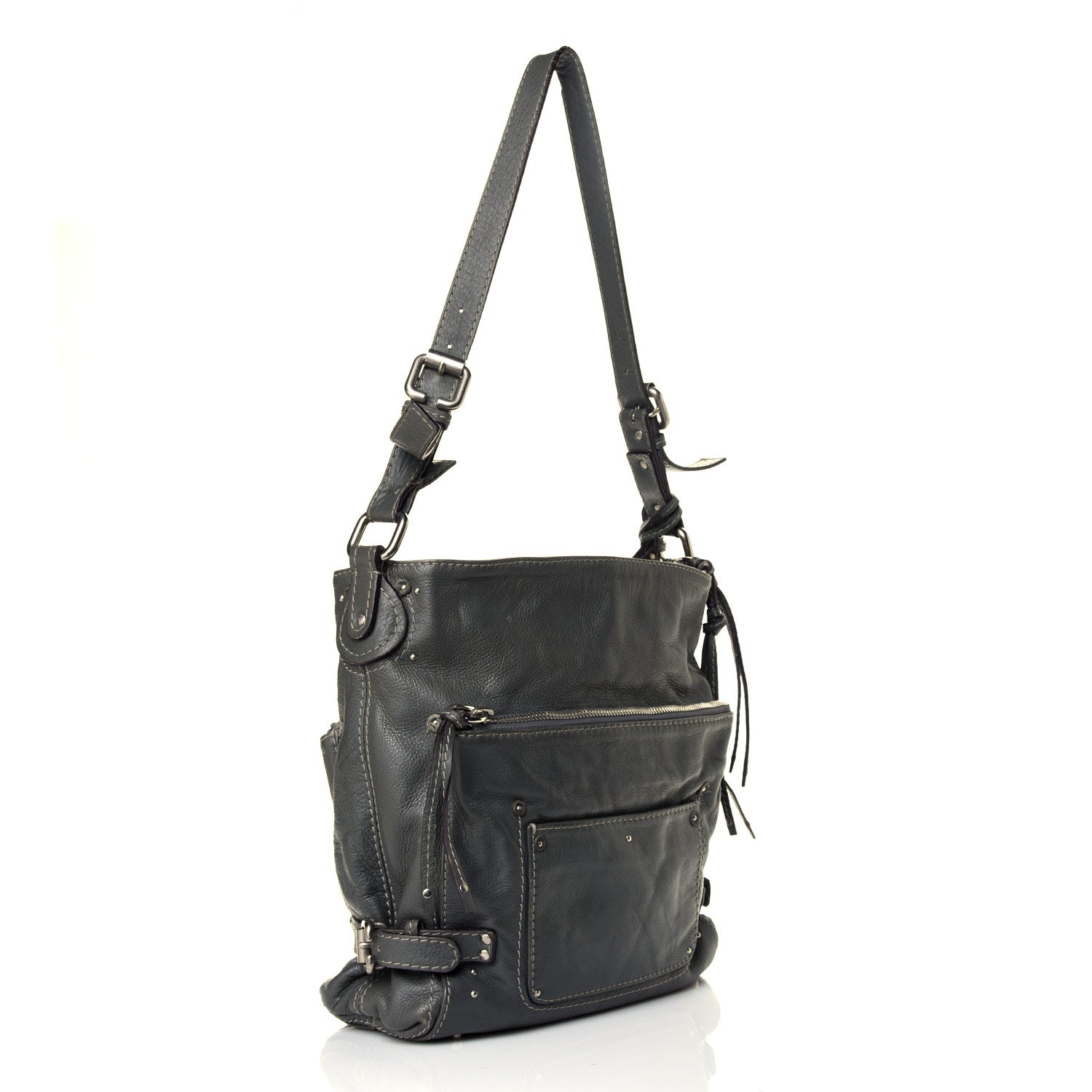 Chloe Calfskin Paddington Hobo Grey 2 of 9