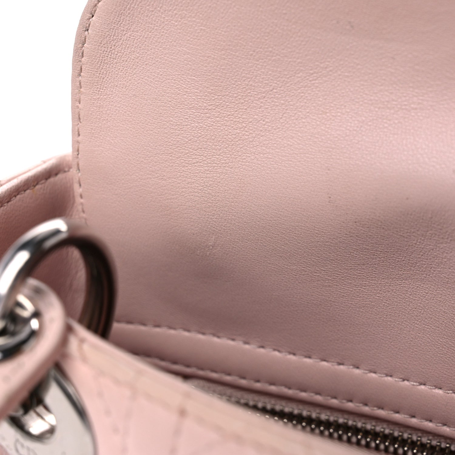 Christian Dior Lambskin Cannage Mini Lady Dior Crystal Strap Rose Poudre 12 of 24