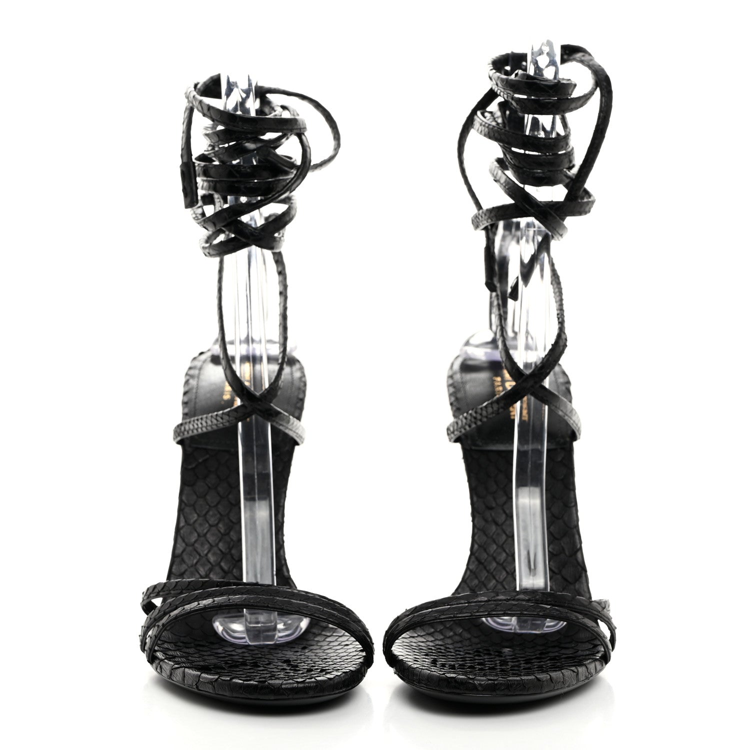 Saint Laurent Ayers Kate 105 Lace Up Sandals 41 Black 2 of 8