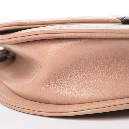 Chanel Shiny Goatskin Chevron Quilted Round Gabrielle Flap Beige 8 of 11