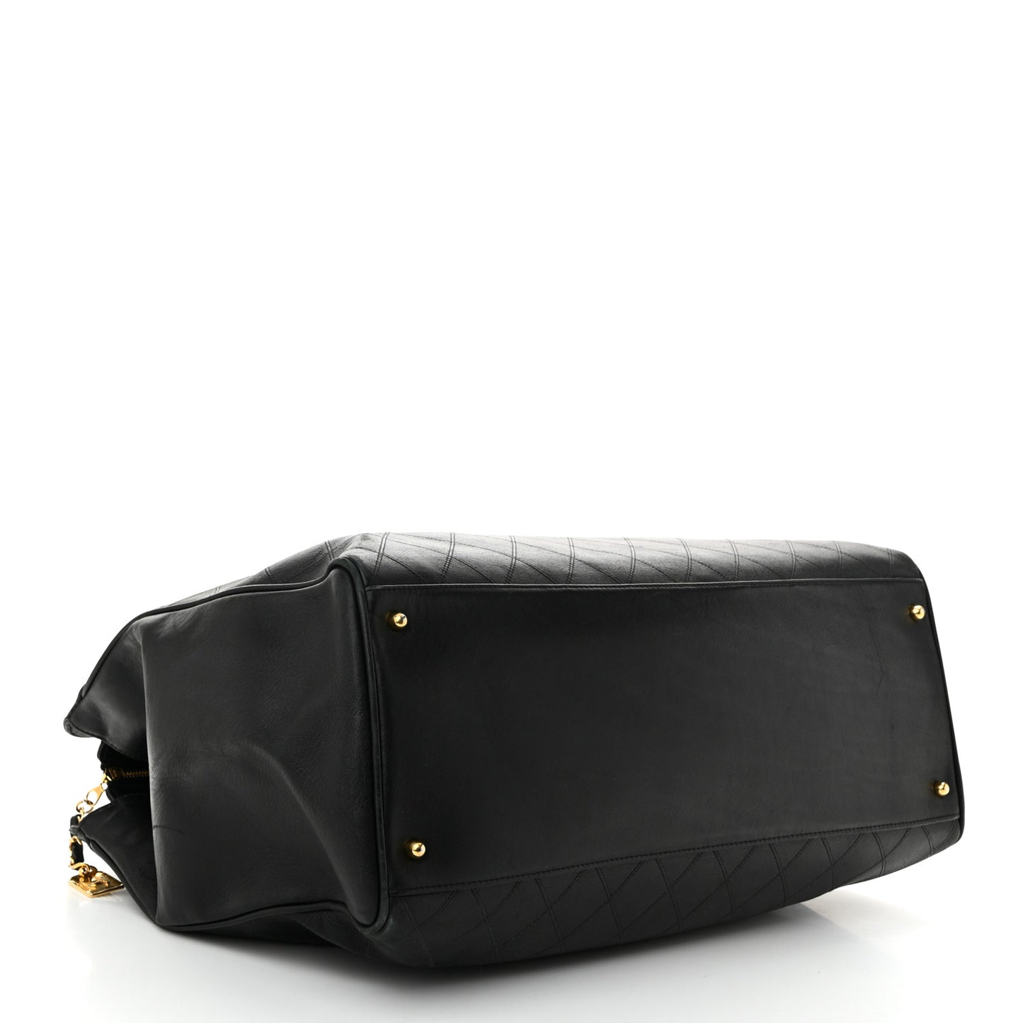 Calfskin Stitched XL Weekender Black