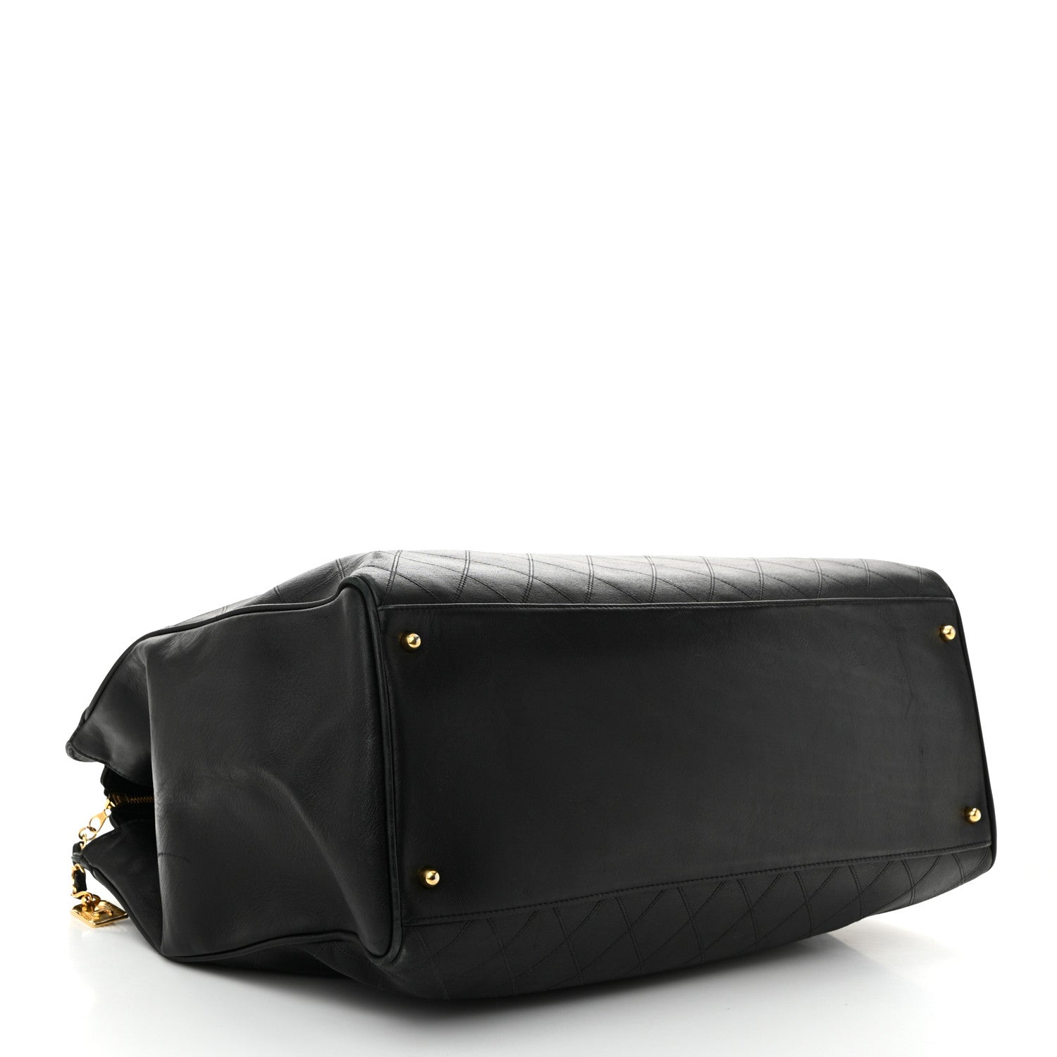Chanel Calfskin Stitched XL Weekender Black 4 of 13