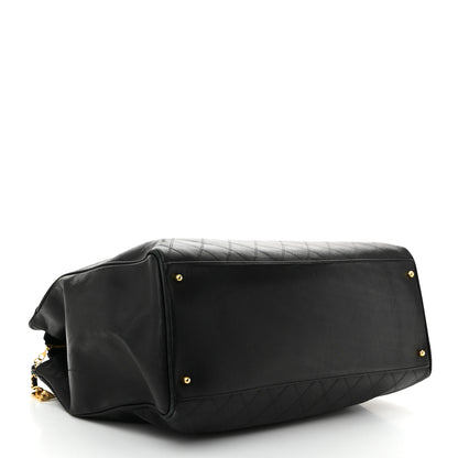 Chanel Calfskin Stitched XL Weekender Black 4 of 13