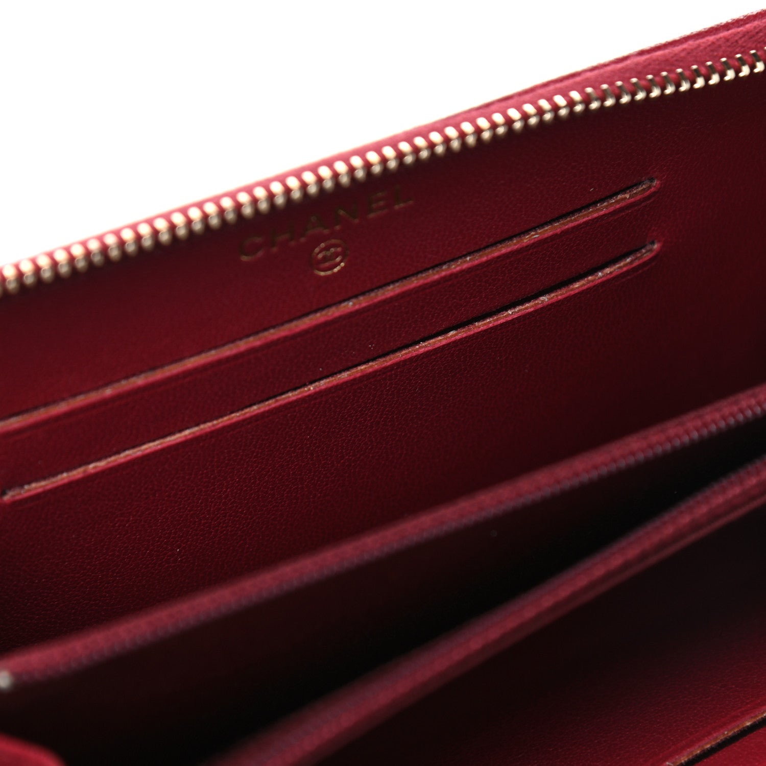 Chanel Sheepskin Caviar Chevron Quilted Medium Mademoiselle Vintage Zip Around Wallet Red 14 of 18