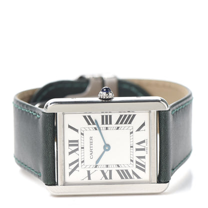 Cartier Stainless Steel Calfskin 27mm Tank Solo Quartz Watch Green 2 of 5