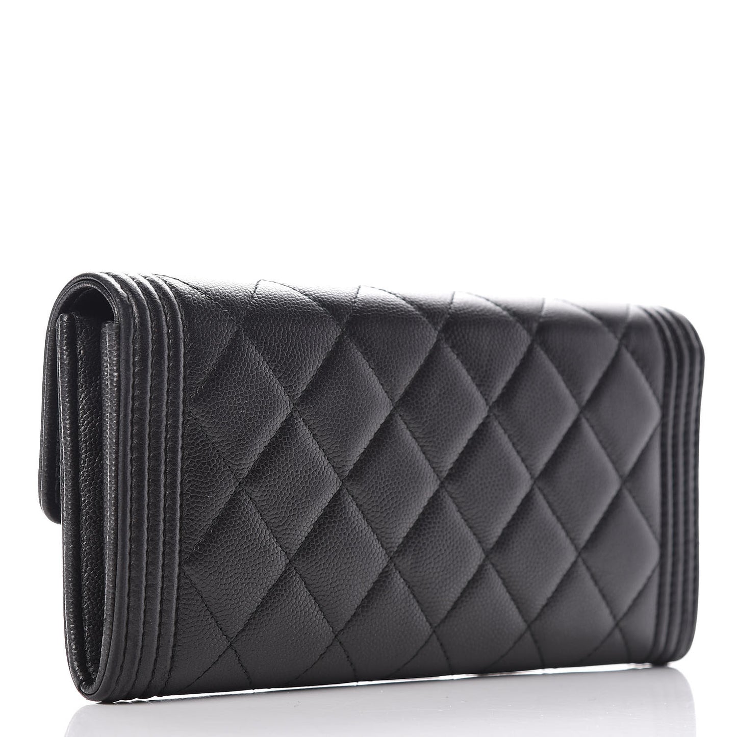Caviar Quilted Boy Flap Wallet So Black