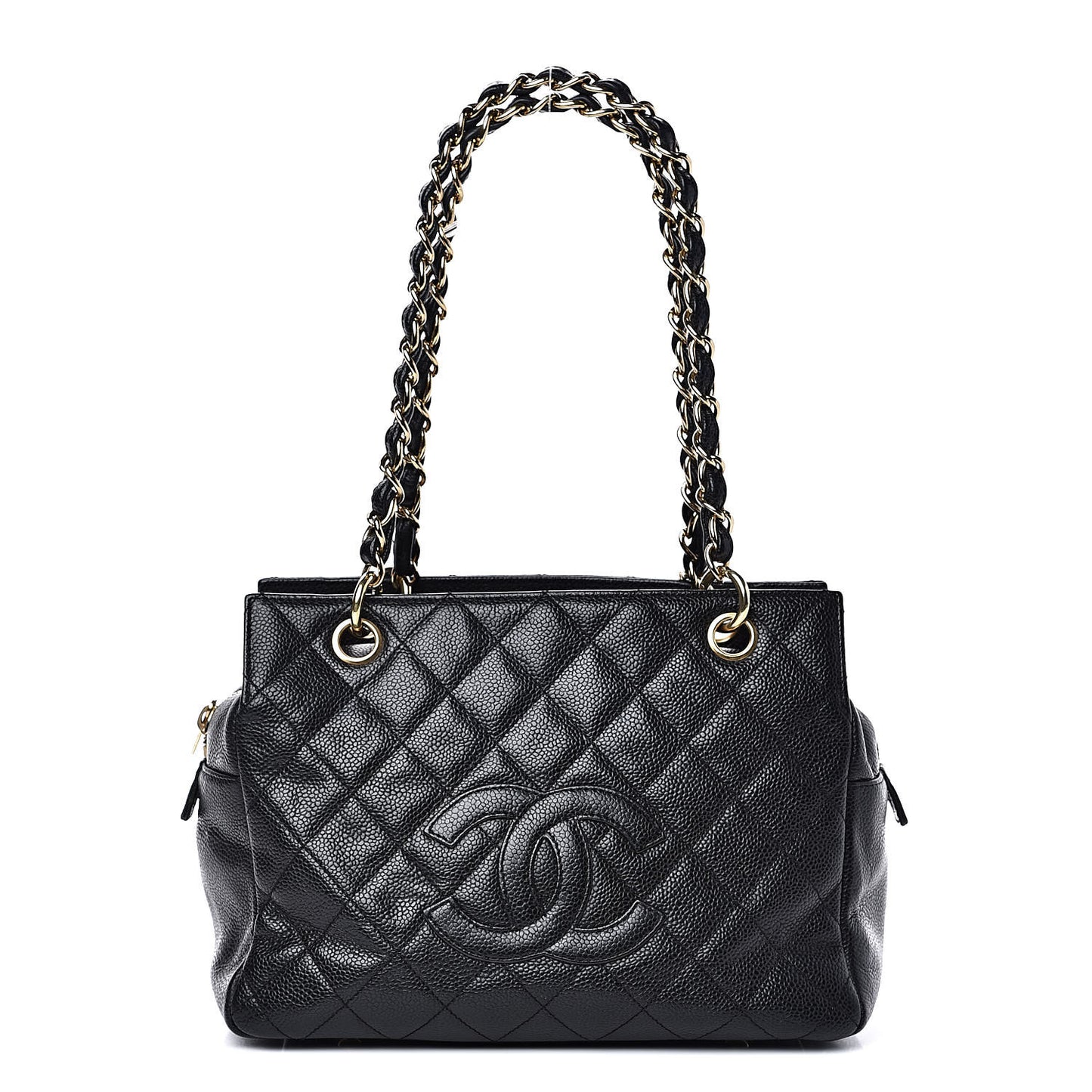 CHANELCaviarQuiltedPetitTimelessTotePTTBlack