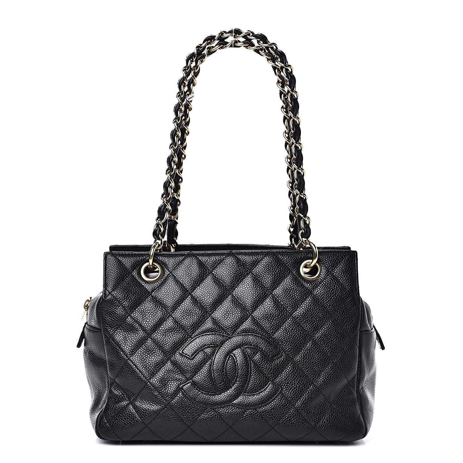 Chanel CHANELCaviarQuiltedPetitTimelessTotePTTBlack 1 of 13
