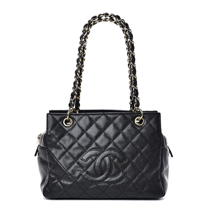 Chanel CHANELCaviarQuiltedPetitTimelessTotePTTBlack 1 of 13