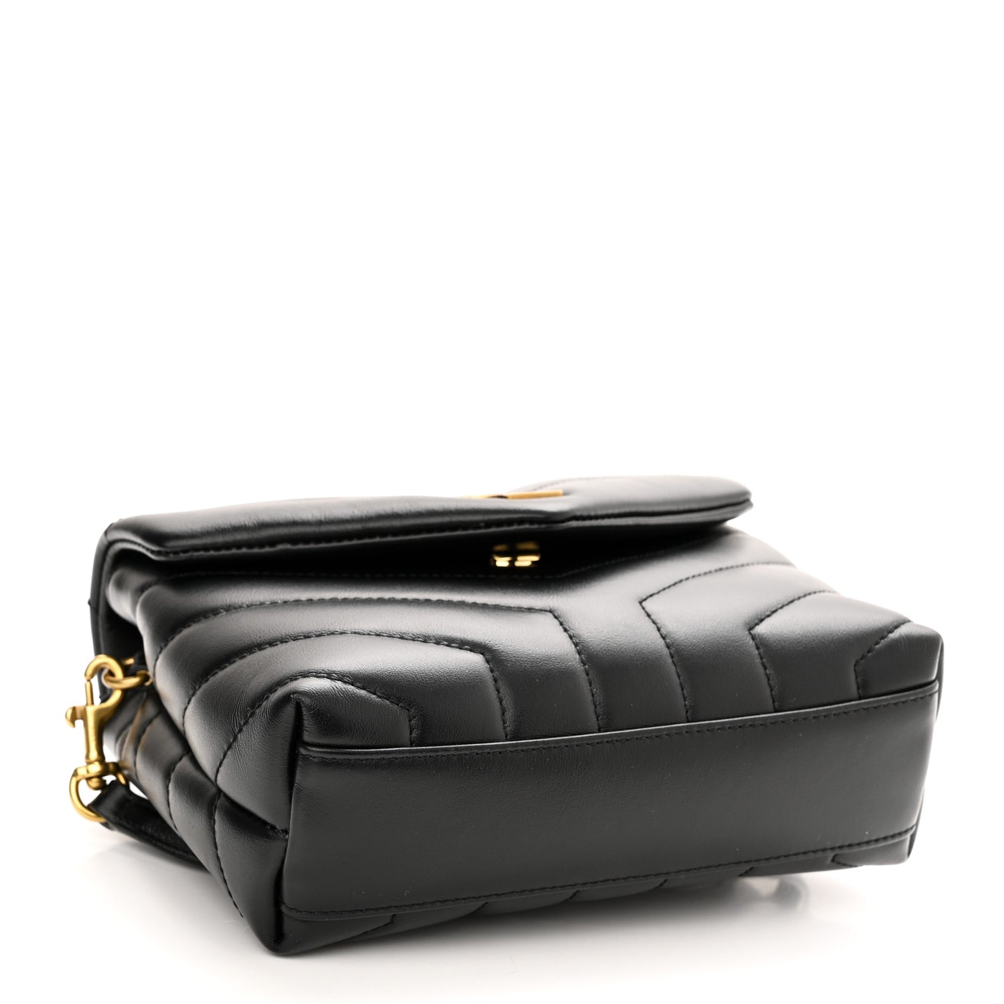 Calfskin Y Quilted Monogram Toy Loulou Crossbody Bag Black