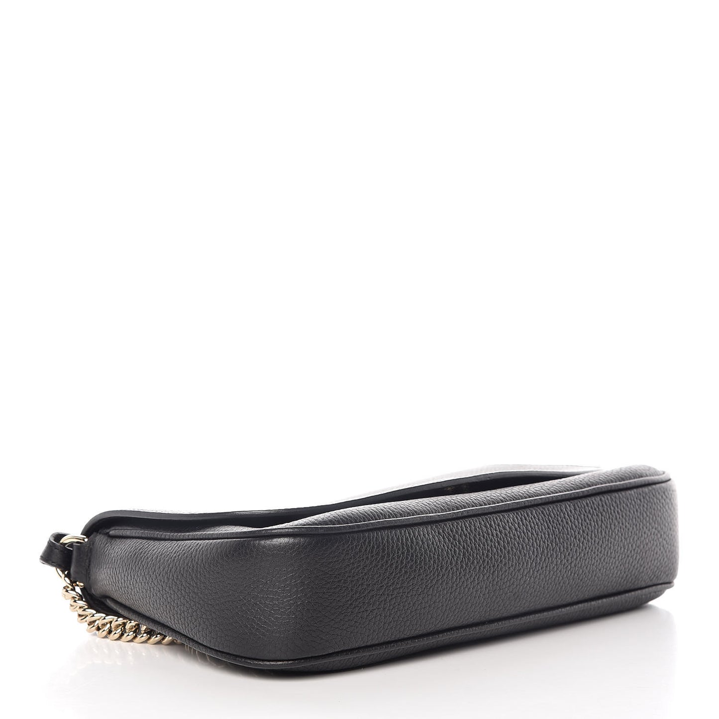 Pebbled Calfskin Medium Soho Flap Crossbody Black