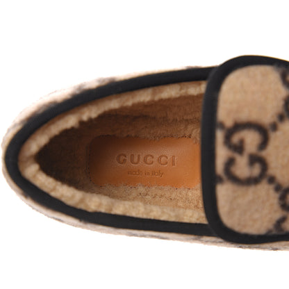 Gucci Covered Wool GG Monogram Womens Fria Horsebit Loafers 39.5 Beige Ebony Black Butterscotch 6 of 10