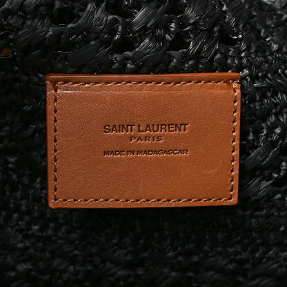 Saint Laurent Raffia Calfskin Medium Panier Tote Black 6 of 11