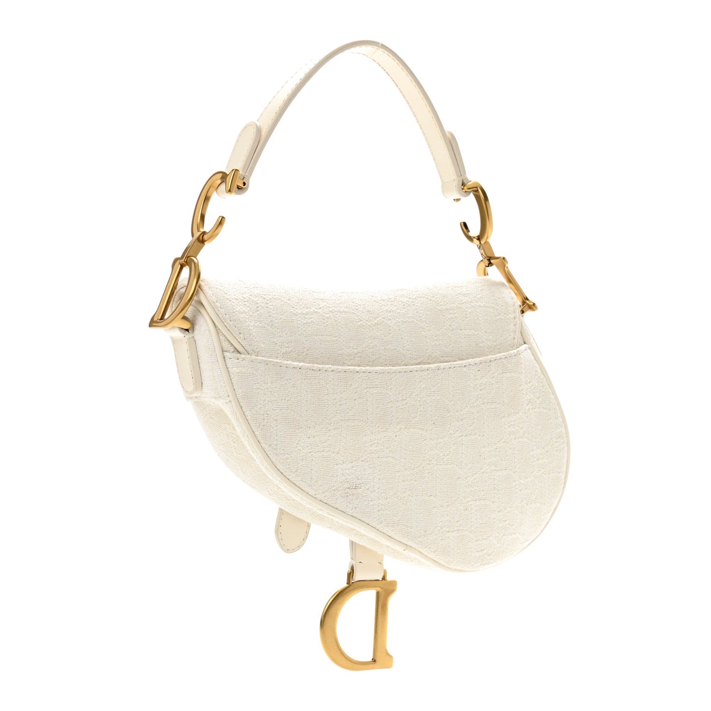 Oblique Mini Saddle Bag White