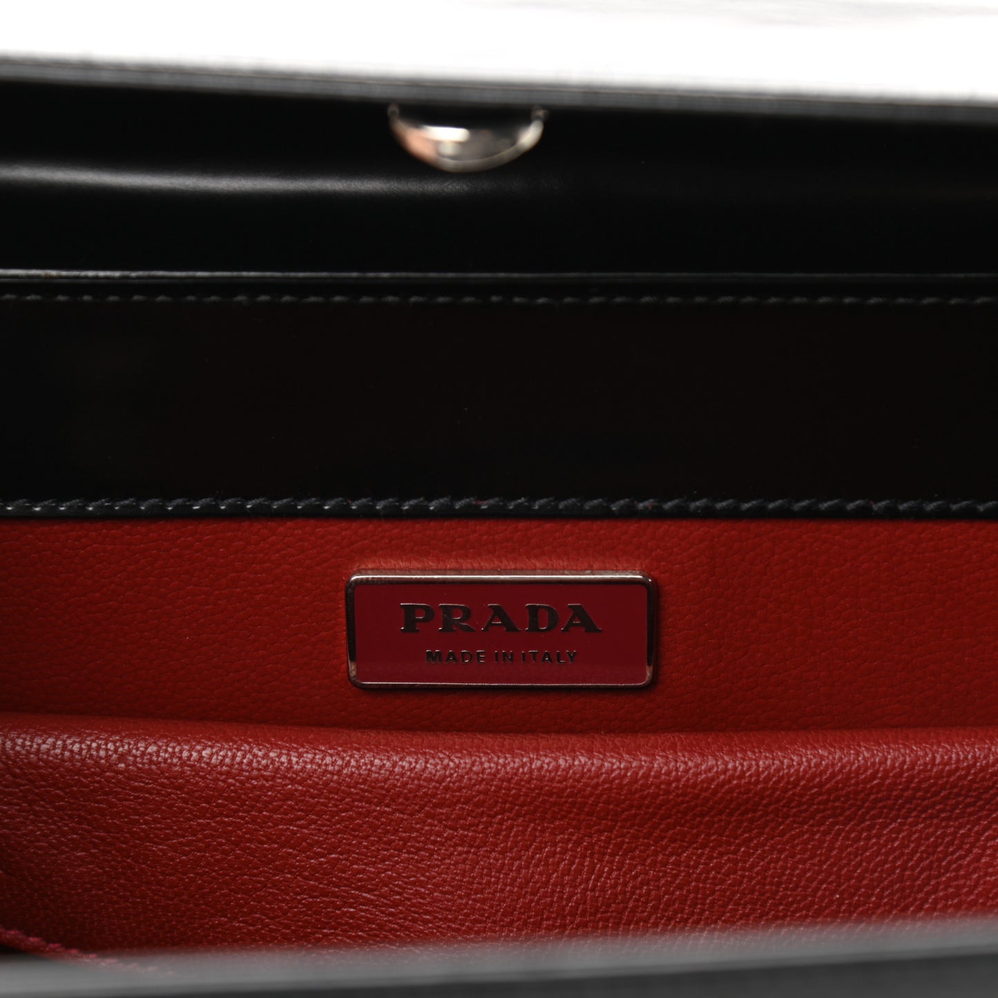 Spazzolato Logo Print Framed Bag Black