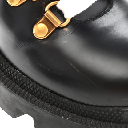 Gucci Calfskin Sylvie Web Lace Up Combat Boots 36.5 Black 15 of 18