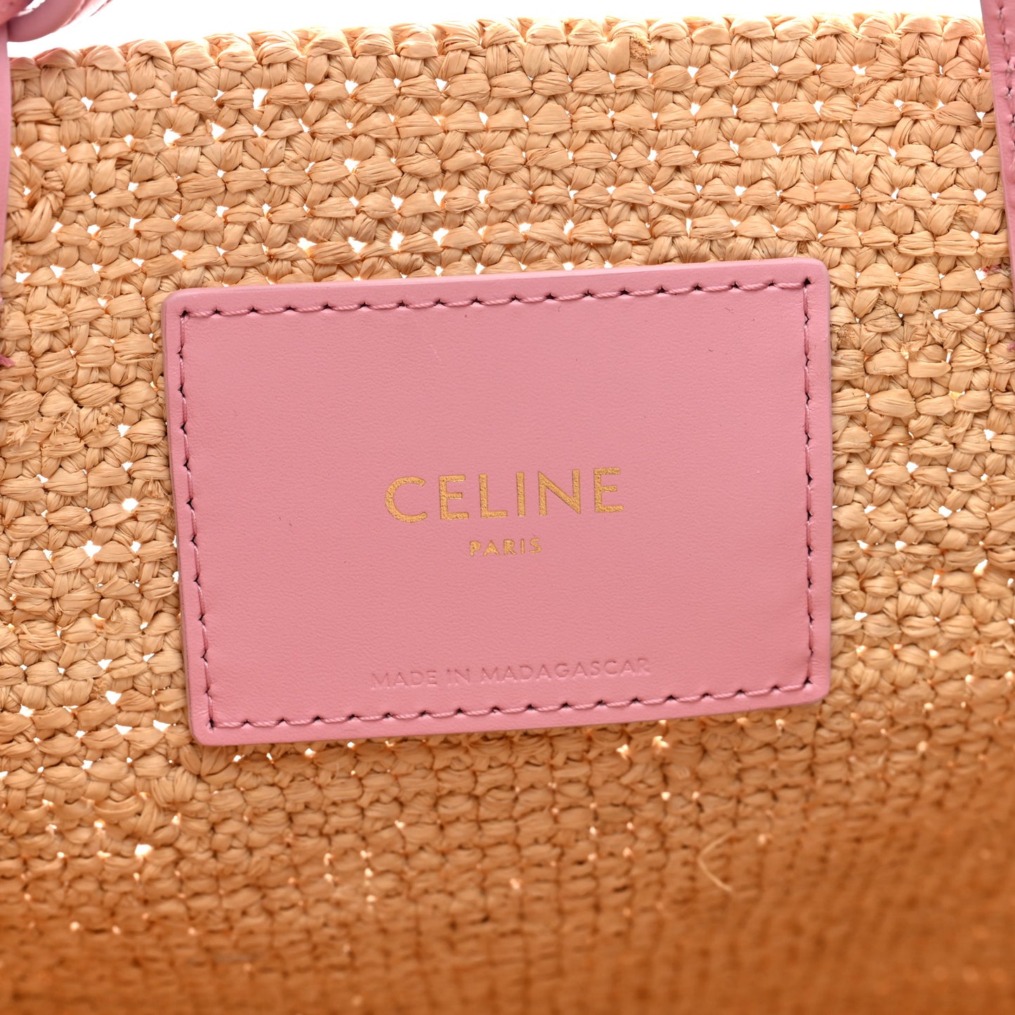 Raffia Calfskin Triomphe Teen Panier Silk Pink Silk Pink