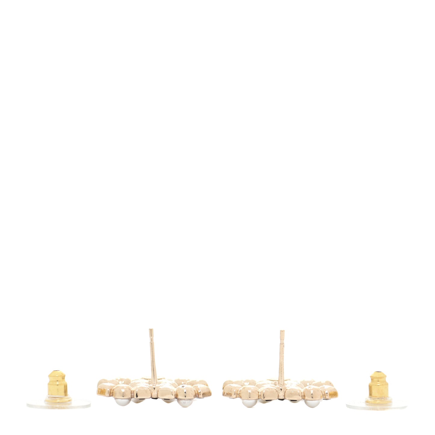 Pearl Crystal CC Earrings Gold Black