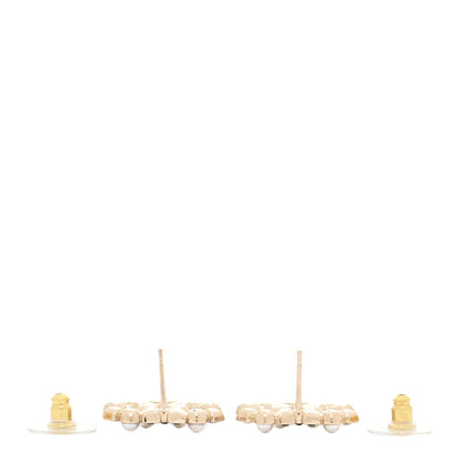 Chanel Pearl Crystal CC Earrings Gold Black 3 of 5